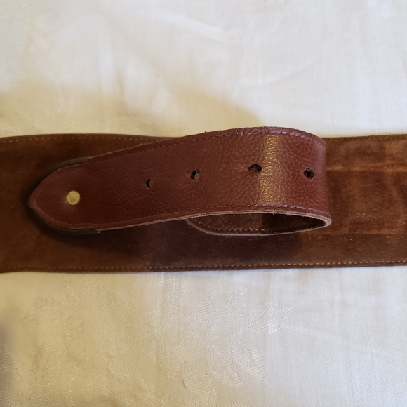 Vintage AXCESS Made in England Suede Leather Brass Belt main image 10